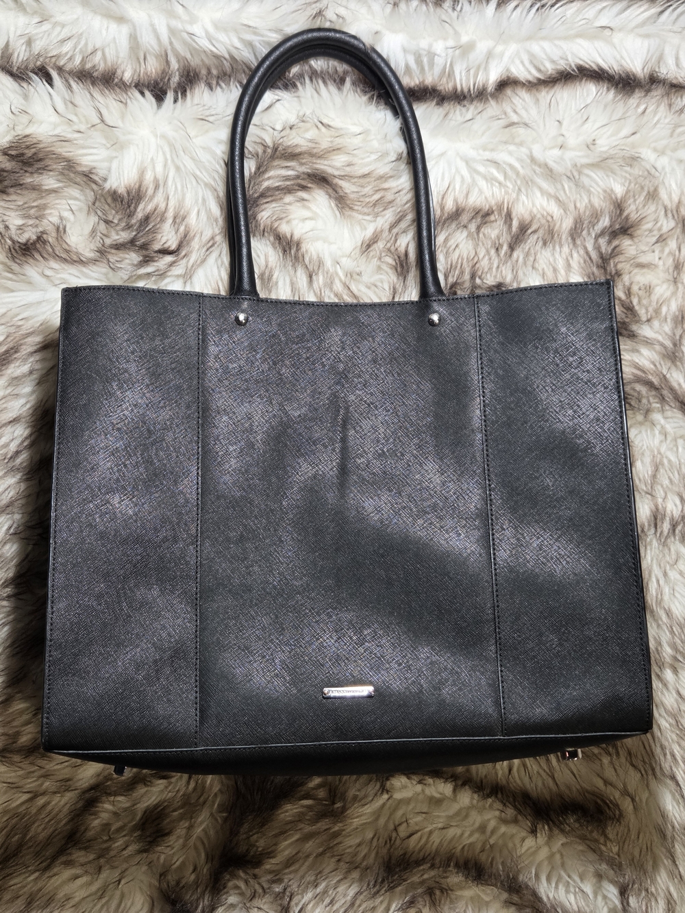 Rebecca Minkoff M.A.B. (Morning After Bag) Saffiano Leather Large Tote In Black